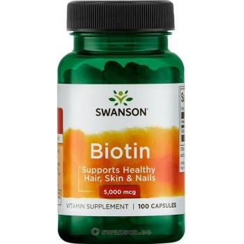 Biotin 5000 (100kaps/100päeva) Swanson USA