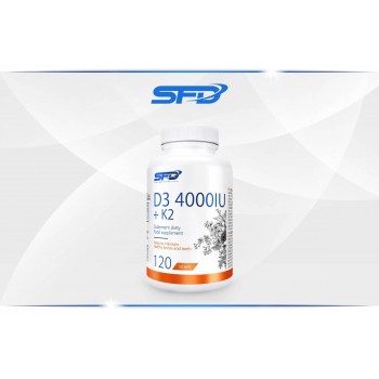 D3 4000iu - K2 Vitamiin (120tab/240serv) SFD EU