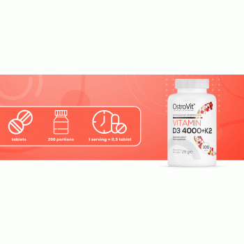 D3 4000iu - K2 Vitamiin (100tab/200serv) OstroVit EU