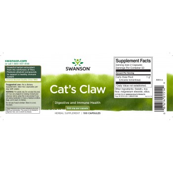 Kassiküüs / Cat's Claw (100kaps/50päeva) Swanson USA