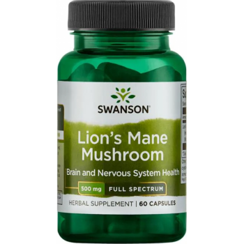 Lõvilakk / Lion's Mane Mushroom (60kaps/2kuud) Swanson USA