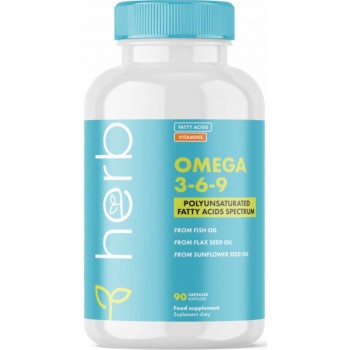 Omega 3 6 9 +E-vitamiin (90kaps/45päeva) HERB EU