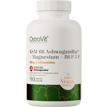 KSM-66 Ashwagandha + Magneesium + B6 P-5-P (90kaps/45päeva) OstroVit EU