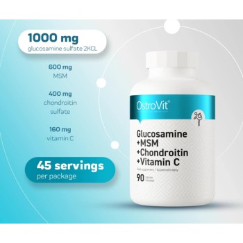 Glukosamiin + MSM + Chondroitin + Vitamiin C  (90tab/45Päeva) Ostrovit EU