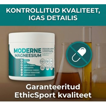 Magneesium pulber  BISGLÜTSINAAT / KARBONAAT / TSITRAAT (300g/140serv) Ethic EU