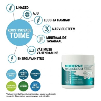 Magneesium pulber  BISGLÜTSINAAT / KARBONAAT / TSITRAAT (300g/140serv) Ethic EU